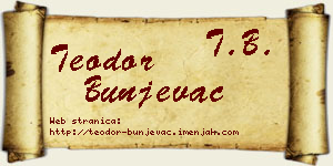 Teodor Bunjevac vizit kartica